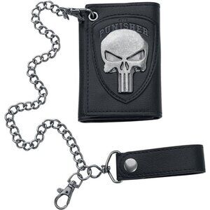 Marvel The Punisher Skull Logo Mens Biker Chain Wallet,Black,One Size